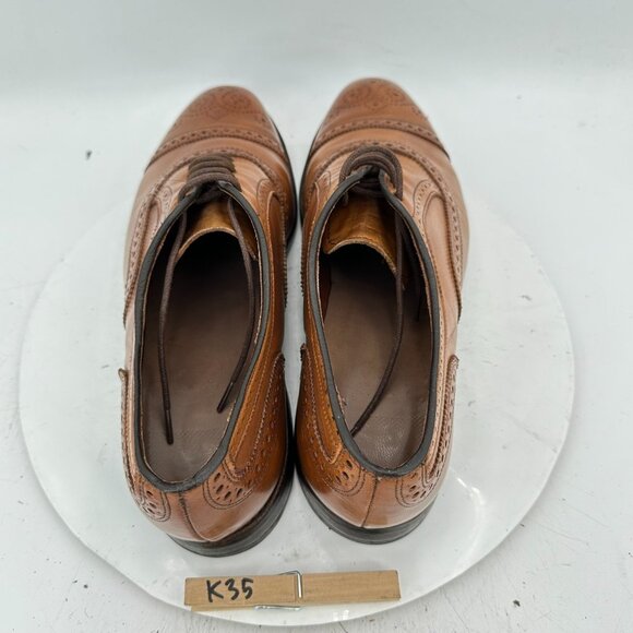 Allen Edmonds Strand Men Sz 11.5D Brown Leather Brogue Cap Toe Oxford Dress Shoe - Picture 9 of 11